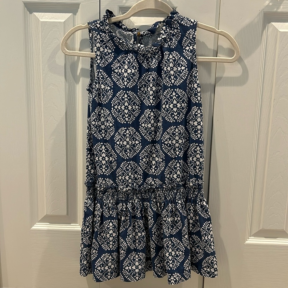 Girl crewcuts size 8 okay blue and white dress